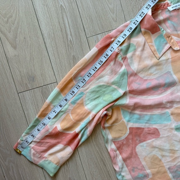 Rose + Olive Pastel Abstract Button-Up Shirt Women’s Size 2X - Picture 7 of 11